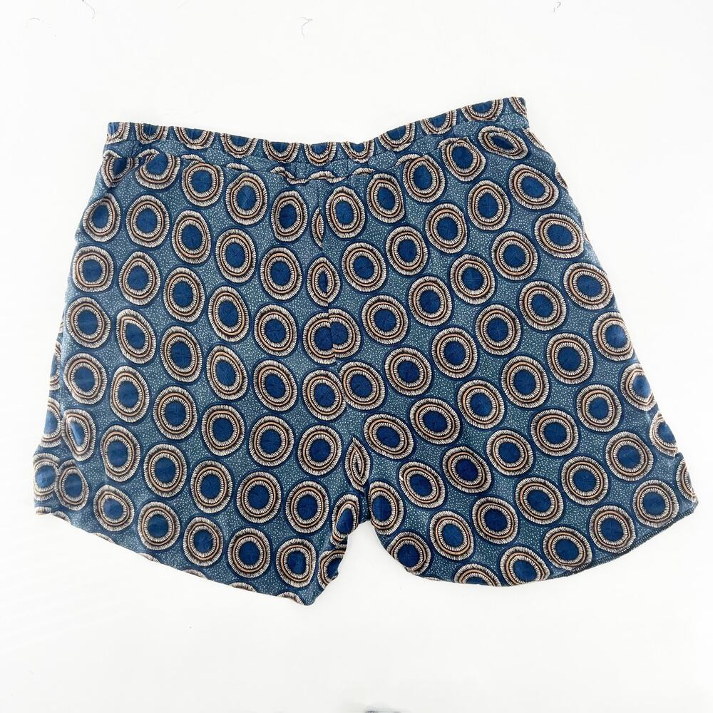 H&M Women's Multicolor‎ Blue Tribal High Waisted Pull On Casual Shorts Size 8